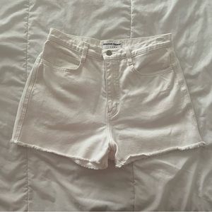 American Apparel white denim cutoff jean shorts